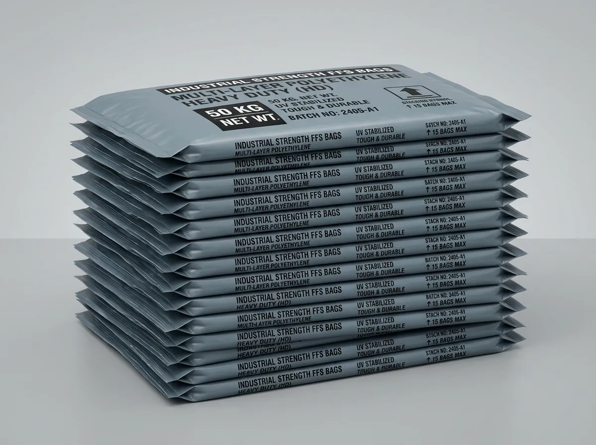 Heavy-Duty 3-Layer PE FFS Bags: Automated Form-Fill-Seal Packaging by SherkatTrade 4